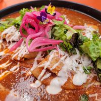 Enchiladas Rojas at Vegamo Deli in Mexico City