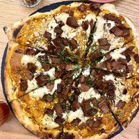 “Meat” pizza  at Vegamo Deli in Mexico City