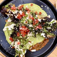 Flautas with frijoles  at Vegamo Deli in Mexico City