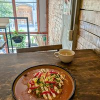 Enchiladas rojas at Vegamo Deli in Mexico City