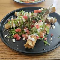 Delicious flautas! at Vegamo Deli in Mexico City