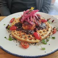 Chikin waffle at Vegamo Deli in Mexico City