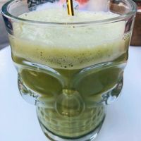 Matcha latte  at Vegamo Deli in Mexico City