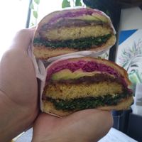 Kale burger at Fala Bar in Santa Barbara