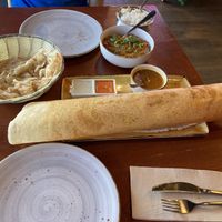 Dosa and chana masala   at Arranged Marriage in New Plymouth