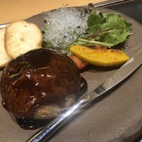 Hamburger was actually a little better than it looks  at Chibo in Osaka