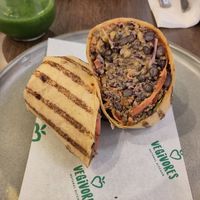 Black bean and peanut wrap at Vegivores in Reading