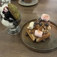 Matcha Cookie Sundae & Waffle  at Vegivores in Reading