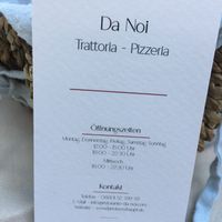 Da Noi business card  at Da Noi in Seeshaupt