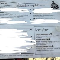 Vegan menu  at F&D Woodfired Italian Kitchen in Orlando