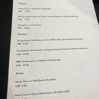Menu  at Verde in Basel
