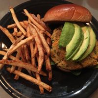 Quinoa burger  at Two Roads Tavern in Kill Devil Hills