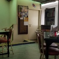 Inside at Aum Cafe in Varanasi