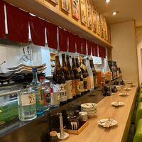 The bar area  at Gyozaoh Dotonbori in Osaka