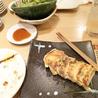 Gyoza and edamame at Gyozaoh Dotonbori in Osaka