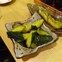 Cucumber with sesame oil at Gyozaoh Dotonbori in Osaka
