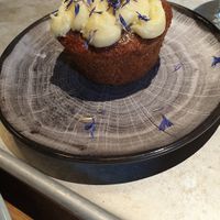 Vegan carrot cupcake at Downtown Camper Cafe in Stockholm