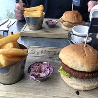 Seitan and VG “meaty” burger to go with my review   at Dylan's in Menai Bridge