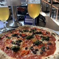 The chimchurry bean pizza  at Shilling Brewing Company in Glasgow