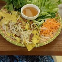 Vegan duck bahn xeo at Mr Hong in West End