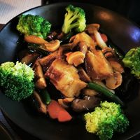 Smoked duck and vegetables at Mr Hong in West End