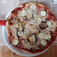 Yummy pizza at Sora Lella Roman Vegan Restaurant in Edinburgh