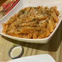 Penne alla Vodka at Sora Lella Roman Vegan Restaurant in Edinburgh