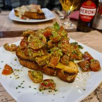 Bruschetta tomato at Sora Lella Roman Vegan Restaurant in Edinburgh