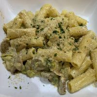 Penne Quattro Formaggi e Porcini at Sora Lella Roman Vegan Restaurant in Edinburgh