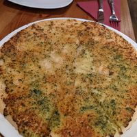 Garlic focaccia at Sora Lella Roman Vegan Restaurant in Edinburgh