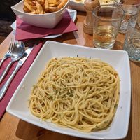 Spaghetti at Sora Lella Roman Vegan Restaurant in Edinburgh