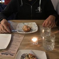 Creamy ‘chicken’ Bruschetta!  at Sora Lella Roman Vegan Restaurant in Edinburgh