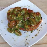 Bruchetta Tomato at Sora Lella Roman Vegan Restaurant in Edinburgh