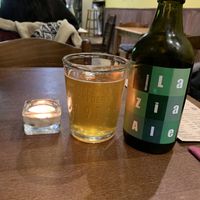 One of the many delicious beers available  at Sora Lella Roman Vegan Restaurant in Edinburgh