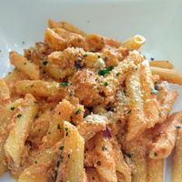 Penne alla vodka at Sora Lella Roman Vegan Restaurant in Edinburgh