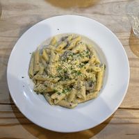Four cheese and porcini pasta  at Sora Lella Roman Vegan Restaurant in Edinburgh