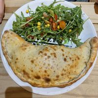 Meat feast calzone  at Sora Lella Roman Vegan Restaurant in Edinburgh