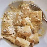 Carbonara was delicious and creamy at Sora Lella Roman Vegan Restaurant in Edinburgh