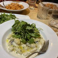 Gnocchi with four ‘cheeses'  at Sora Lella Roman Vegan Restaurant in Edinburgh