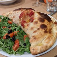 Calzone at Sora Lella Roman Vegan Restaurant in Edinburgh