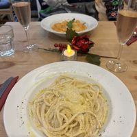 Gnocchi alla sorrentina, bucatini cacio e pepe  at Sora Lella Roman Vegan Restaurant in Edinburgh