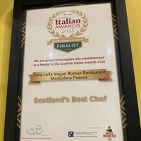 Well deserved   at Sora Lella Roman Vegan Restaurant in Edinburgh