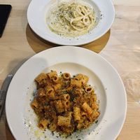 Both pasta dishes   at Sora Lella Roman Vegan Restaurant in Edinburgh