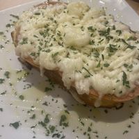 Crostino prosciutto and mozzarella   at Sora Lella Roman Vegan Restaurant in Edinburgh