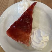 White chocolate and raspberry cheesecake   at Sora Lella Roman Vegan Restaurant in Edinburgh