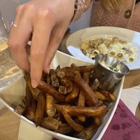 The truffle fries - always great (but a big portion - so share)  at Sora Lella Roman Vegan Restaurant in Edinburgh