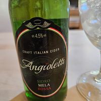 Italian cider at Sora Lella Roman Vegan Restaurant in Edinburgh