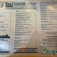 Menu at Sora Lella Roman Vegan Restaurant in Edinburgh
