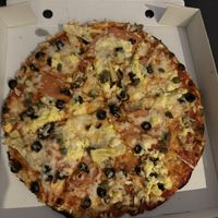 capricciosa pizza  at Sora Lella Roman Vegan Restaurant in Edinburgh