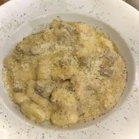 gnocchi salsiccia et crema tartutafa  at Sora Lella Roman Vegan Restaurant in Edinburgh